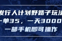 发行人计划野路子玩法，一单35，一天3000+，一部手机即可操作-“有力度”创业网